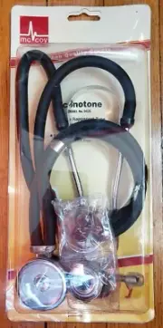 New McCoy Econotone Stethoscope Black Medical Detect Lung Heart Sound Diaphragm