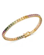 Bloomingdale's Fine Collection Rainbow Sapphire Tennis Bracelet in 14K Yellow Gold