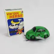 Volkswagen Beetle 1200 Herbie Brouk GREEN Wind-Up Tin Toy Czech Republic NIB