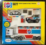 1990 Remco Toys PEPSI Set, Heavy Duty Steel Trucks Vintage