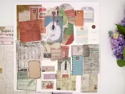 Vintage junk journal kit pack, receipt ticket, sticker pack,journal scrapbook