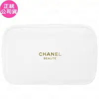 在飛比找ETMall東森購物網優惠-CHANEL香奈兒 精緻方形白色化妝包(公司貨)