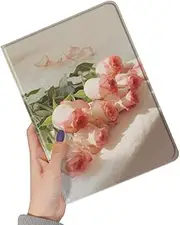 Disonbeir Floral Case for iPad 7/8/9th Generation with Pencil Holder, Stand Protective Cover with Auto Wake Sleep for iPad Air 3rd/Pro 10.5 Case(Colour R)