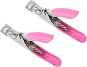 Baluue 2pcs Nail Scissors Set Stainless Steel Nail Tip Trimmer Clipper Manicure Tool U-shape Art Trimmer for Salon Home Use