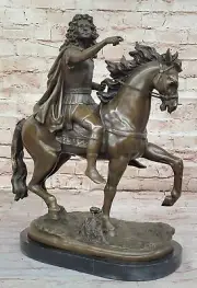 EQUESTRIAN STATUE OF KING LOUIS XIV BRONZE SCULPTURE SIGNED GIRARDON ARTWORK