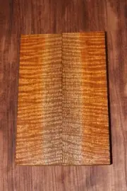 Curly / flame mahogany knife scale, gun grip. Insane figure 5.5 X 1.75 X 3/8"