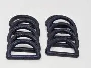 10 VTG Navy Blue Plastic Faux Wood Grain Texture 1-1/2" Dee Macrame Craft Rings