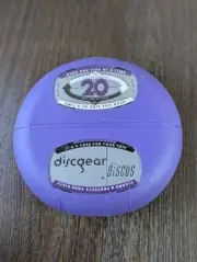 DiscGear Discus 20 Disc CD DVD Storage Case Hard Rubber Shell Purple 2 Sided Y2K
