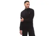 Ralph Lauren Mens Double Knit Quarter Zip Sweatshirt (Black) (XL)