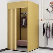 Portable Clothing Store Fitting Room with Shading Curtain L85xW85xH200CM Gold