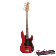 SX VEP62FR P&J Vintage Style 4 String Bass Guitar with Bag in Fiesta Red