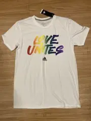 Adidas Love Unites T-Shirt White New with Tag FS5196 380 Mens Small