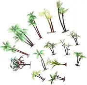 TEHAUX 14Pcs Coconut Tree Model Plant Realistic Mini Model Ornament for DIY Landscape Micro Garden Decor