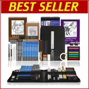 Complete 54-Piece Sketching Set with 4 Versatile Pads - Organized Carrying Case