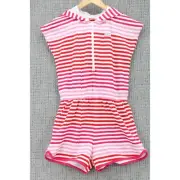 Hunter For Target Romper Dress Girls XL 14/16 Kids Pink Red Striped Hooded NWT