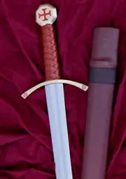 Knights Templar medieval Sword With Leather Scabbard