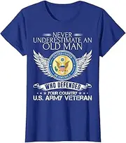 [VidiAmazing] Never Underestimate an Old Man Us Army Veteran T-Shirt Gift ds859 T-Shirt