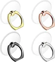 COMNICO Cell Phone Ring Holder 4 Pack Transparent Ring Holder Clear Finger Grip Ring Kickstand 360 Degree Rotation Ring Stand Compatible for Various Mobile Phones Tablets Readers