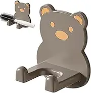 Hair Dryer Storage Rack - Hug Bear Hair Dryer Holder Adhesive Blow Dryer Rack - Waterproof Hair Tool Organizer Multifunctional Cartoon Bathroom Storage for Hair Dryer