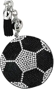 GAROZATION Rhinestone Sports Ball Keychain Pendant Backpack Keyring Ornament Creative Decorative Keychain for Car Bag Lightweight Practical Accessory for Everyday Use
