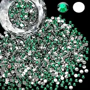 Wholesale Bulk Bags 2000PCS 5mm Resin Flat Back Rhinestone, Emerald Round Non Hotfix Flatback Resin Rhinestones for Nails, Tumblers, Mugs, DIY Bling Embellishments, Loose Glitter Crystal Diamond Stone