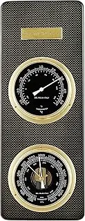 Del Milan 2 in 1 Barometer, Thermometer, Carbon Fiber Finish