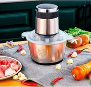 2L Stainless Steel Multi-Function Blender, Small Electric Food Supplementary Meat Grinder Large-Capacity Minced Meat Mincer for Meat/Fish/Vegetable/Baby Food,A
