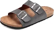 [ONCAI] Mens Sandals,Arizona Beach Slides Cork Footbed Slippers with Adjustable Buckle Straps Size 7-13