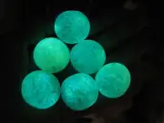6 Pcs "Glow In The Dark" Tibetan Wealth-God Ancient Luminous Stone Old Dzi Bead