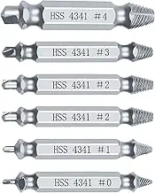 Yotsuba 6Pcs Damaged Screw Extractor Kit, Broken Bolt Remover Set, Removes Stripped Screws in 10 Sec, H.S.S 4341 Steel, 6 Count