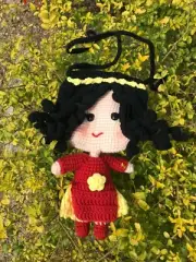 Crochet Baby Doll Purse Pattern /Amigurumi Ao Dai Vietnamese Doll