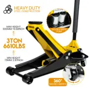 3-Ton Super Low Profile Jacks Hydraulic Trolley Dual Pump Quick Lift Floor Jack