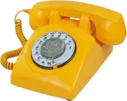 Corded Retro Phone, Landline Telephone with Old Fashion Rotary Dial Keypad, Deco