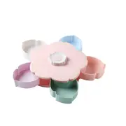 Petal-Shape Rotating Snack Box Candy Tray Food Storage Box Candy Plates Single-Deck Dried Fruit Organizer Storage