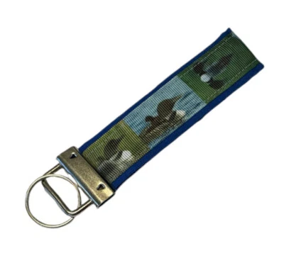 Loons on the Lake Key Chain, Loons Key Fob, Loons Fabric Keychain