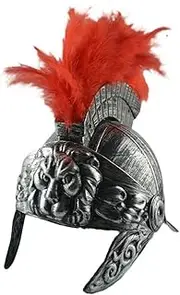 Greek Costume Helmets - Roman Helmets, Roman Gladiator Helmet | Centurion Soldier Headgear for Role Play Costume Armors, Gold Roman Helmets with Natural Feathers for Theme Parties or Carnival