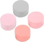 EXQUIMEUBLE 4pcs Silicone Travel Jars for Toiletries and Cosmetics Food-grade Silicone Portable Lotion Containers for Travel Accessories Reusable Cream Jars with Lids