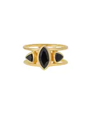 Tiramisu 14K Over Silver Black Onyx Ring