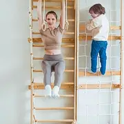 Avenlur Oak Foldable Triangle Climber 5 in 1 Kids Playhouse Hideaway Montessori Learning Play Tent, Desk, Chair Stool, Art Easel, Chalkboard, Teepee Climbing, Crawling Tunnel Toy Toddler Playset