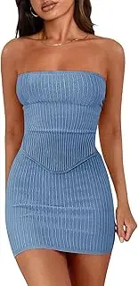 [LILLUSORY] Women's Two Piece Outfits Summer Matching Sets Crop Tops and Bodycon Skirt