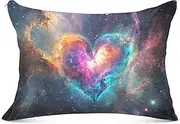 Vibrant Nebula Heart Galaxy King Pillow Cases 20x40in Super Soft Body Pillow Case, Zipper Pillow Case for Fall and Winter