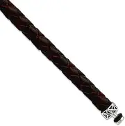 [JewelryWeb] 925 Sterling Silver Reflections 6mm Brown Gen. Leather Bracelet Link-Bracelet for Women