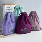 Waterproof Storage Bag Drawstring Backpack Folding Shopping Handbag