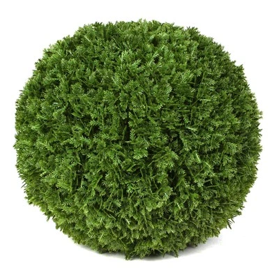 3rd Street Inn Small Cypress Topiary Ball - Artificial Plant Set - Indoor/Out...