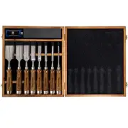 10pieces Woodworking Wood Chisel Set With Walnut Handle Honing Guide Sharpening