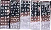 Gogogmee DIY Nail Art Stamp Plates 5pcs Floral Nail Art Templates Nail Art Stencils Easy to Use for Home or Salon