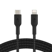 Belkin BoostCharge Braided USB-C to Lightning Cable - 1m - Black [CAA004bt1MBK]