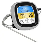Digital Electronic Food Meat Thermometer Bbq Grill Temperature Probe Kitchen Cooking Tool With Lcd Backlight Screen Black Touch Switch Cooking Thermom