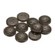 10pcs Wooden Sewing Button 18mm 2 Holes Round Craft Buttons, Deep Brown