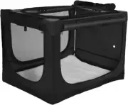 42-Inch Collapsible Travel Dog Crate, Portable 4-Door Soft Kennel for Medium to
